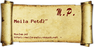 Meila Pető névjegykártya